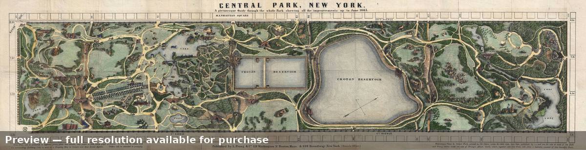 Antique map: Central Park, 1865, 1865
