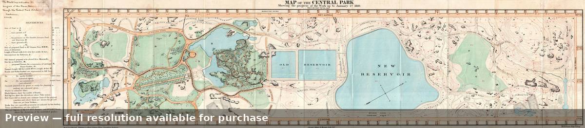 Antique map: Central Park, 1860, 1860