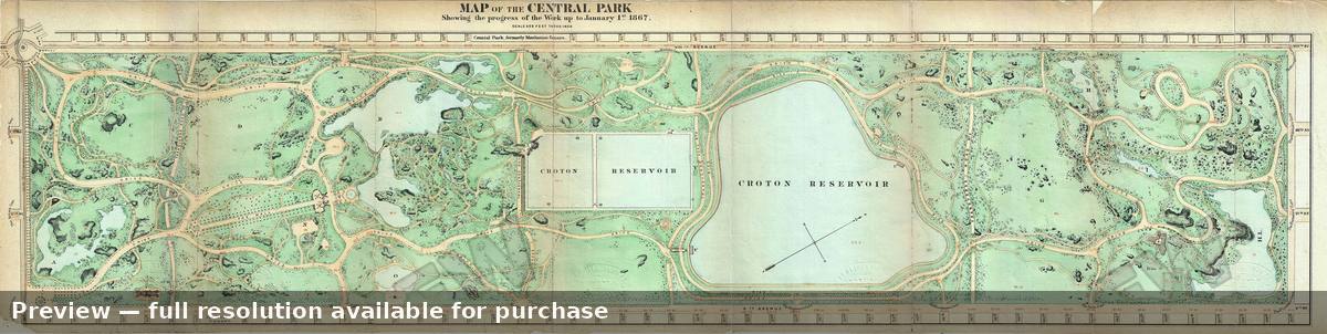 Antique map: Central Park, 1867, 1867