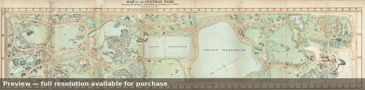 Antique map: Central Park, 1965
