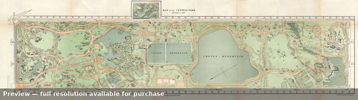 Antique map: Central Park 2, 1870