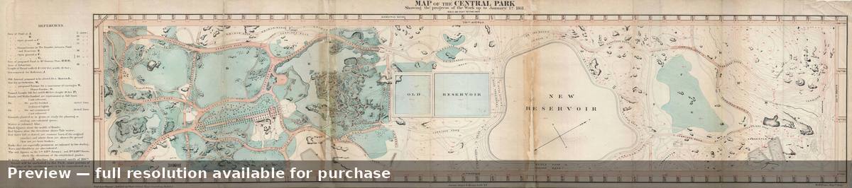 Antique map: Central Park New York, 1861
