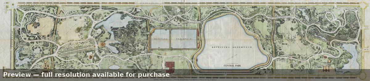 Antique map: Central Park New York, 1885