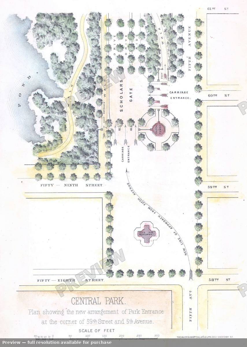 Antique map: Central Park SW, 1869, 1869