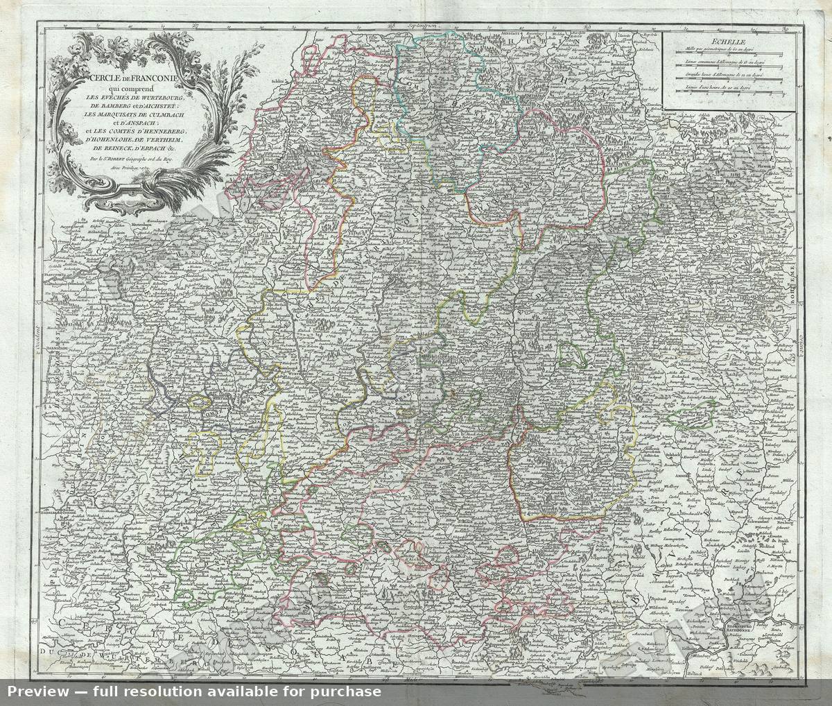 Antique map: Cercle Franconie, 1757