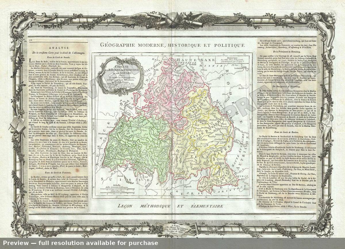 Antique map: Cercles De Baviere, 1786