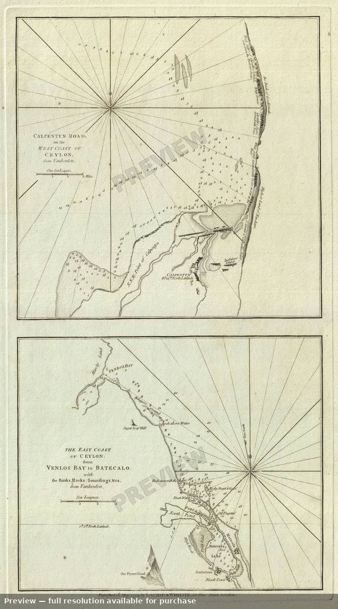 Antique map: Ceylon West East, 1794