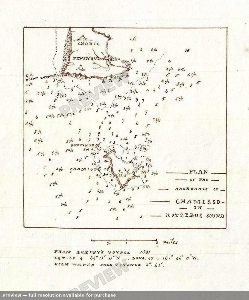 Antique map: Chamisso, 1835