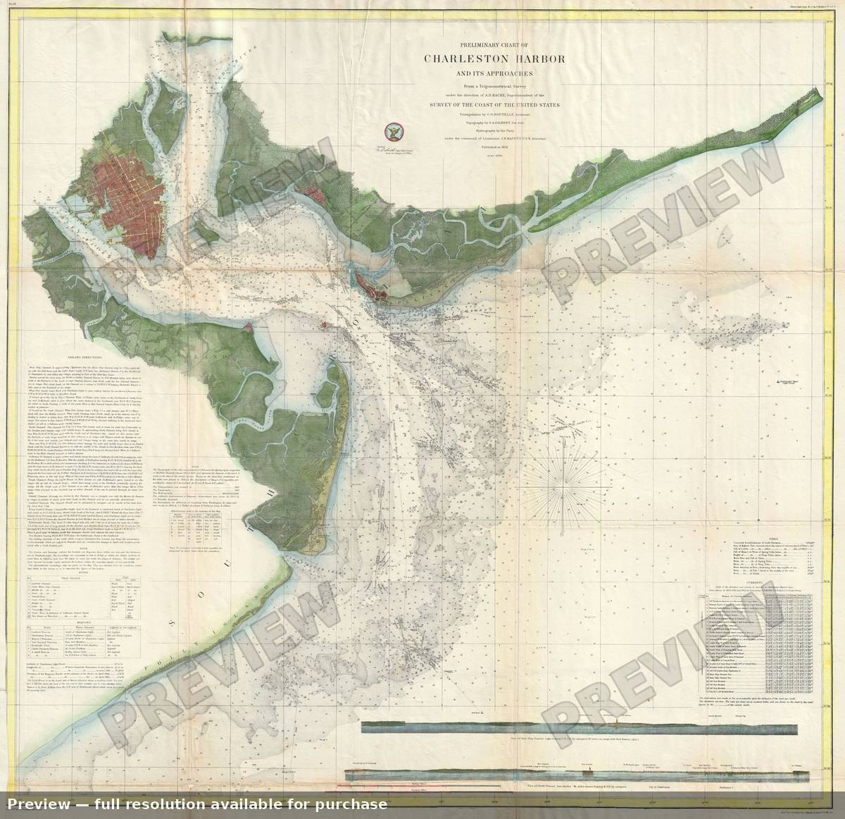 Antique map: Charleston, 1856