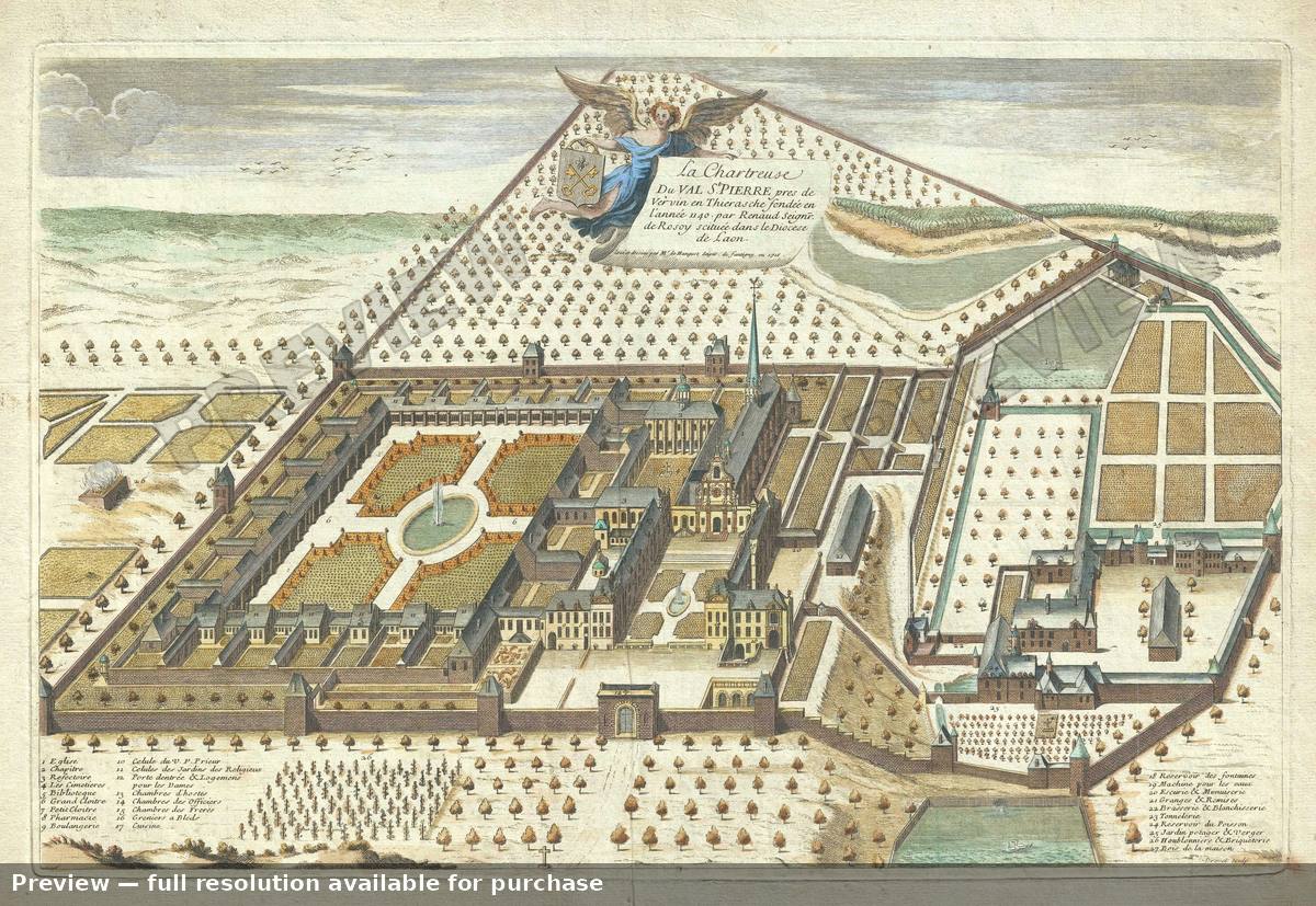 Antique map: Chartreuse Val St Pierre, 1716, 1716