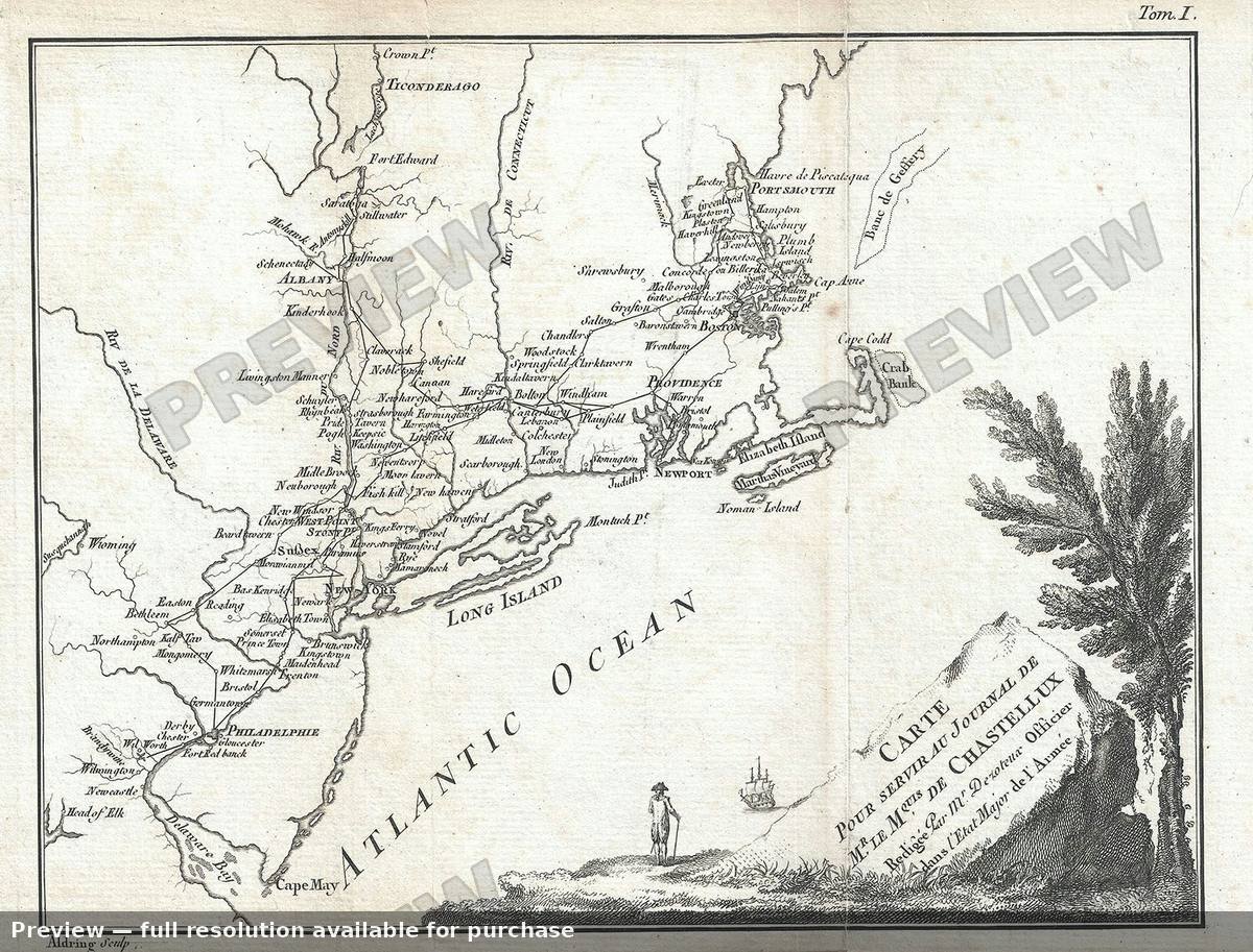 Antique map: Chastellux, 1786, 1786