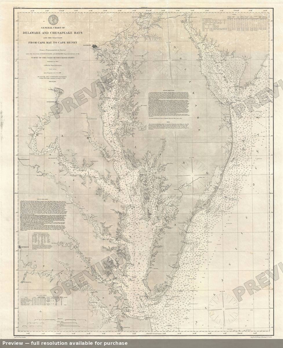 Antique map: Chesapeake Bay, 1882