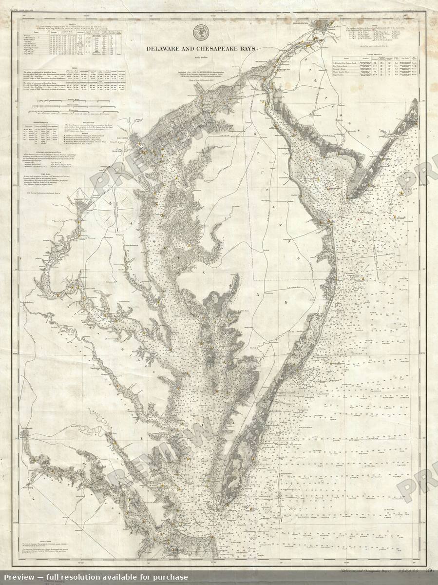 Antique map: Chesapeake Bay, 1893