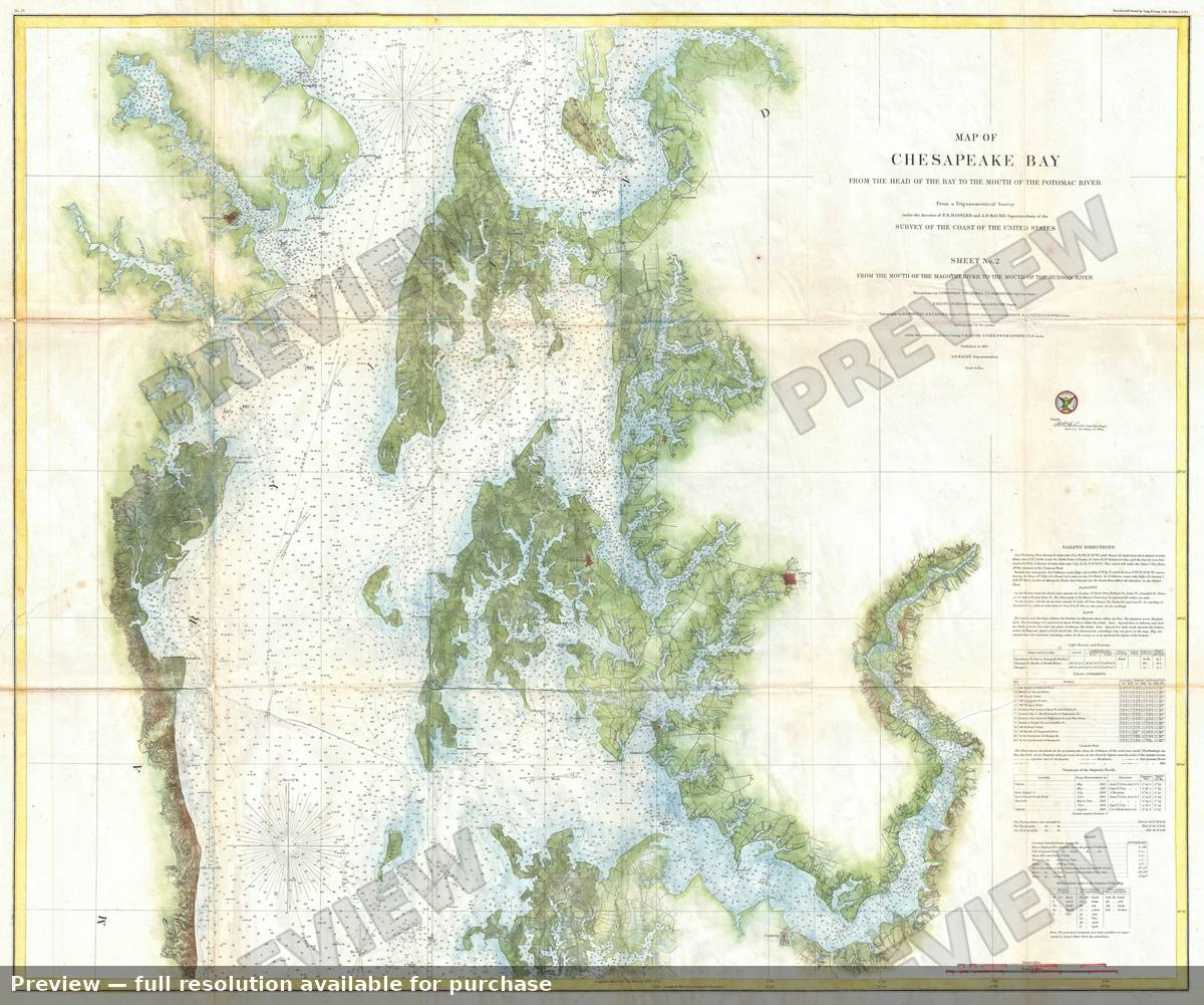 Antique map: Chesapeake Bay 2, 1857