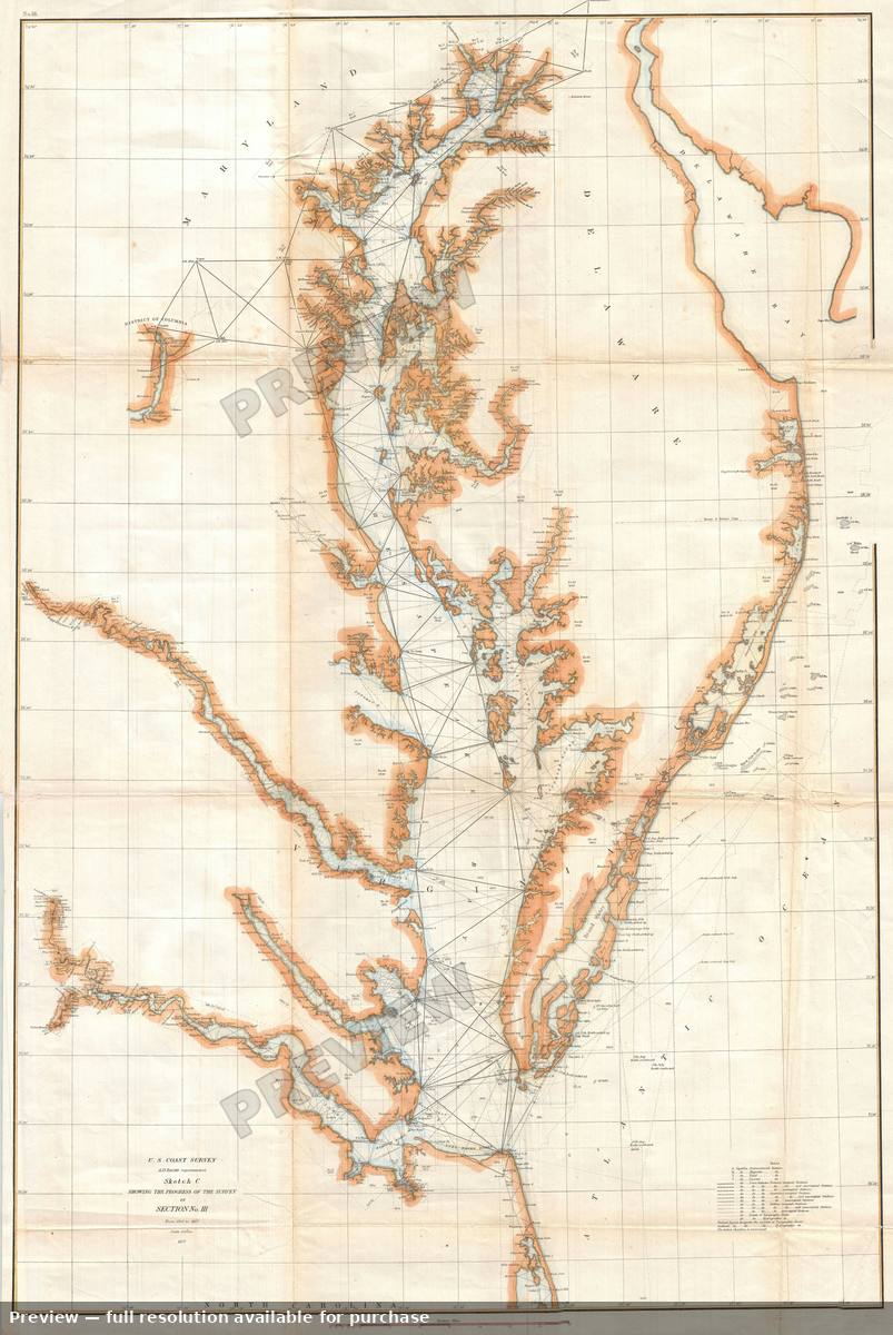 Antique map: Chesapeake Bay 3, 1857, 1857