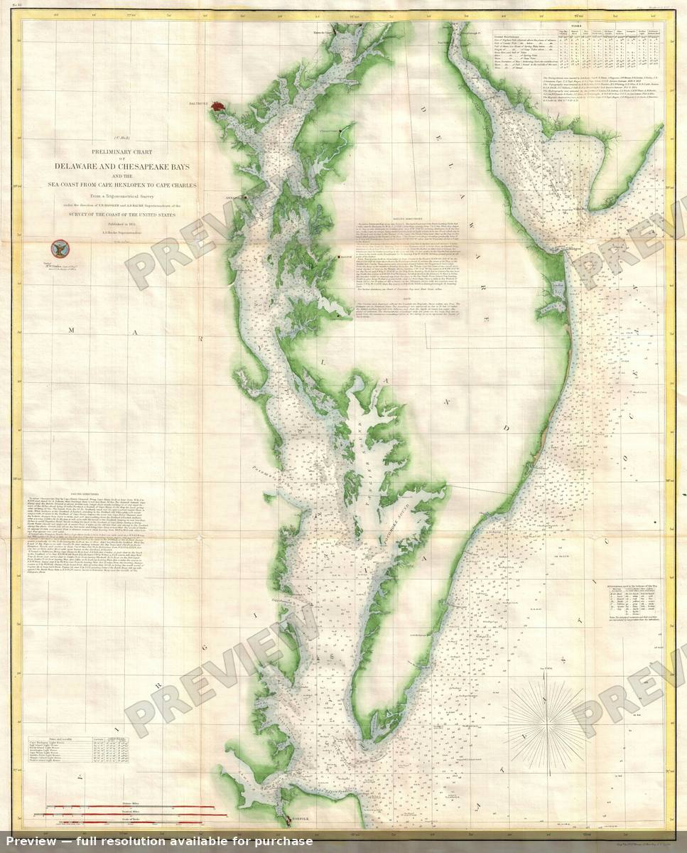Antique map: Chesapeake Bay 4, 1855, 1855