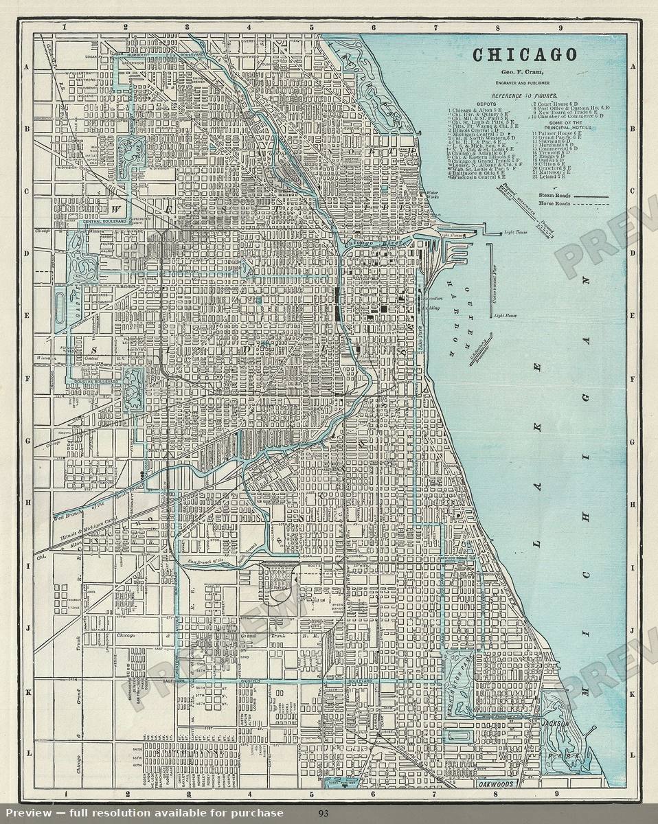 Antique map: Chicago, 1885, 1885