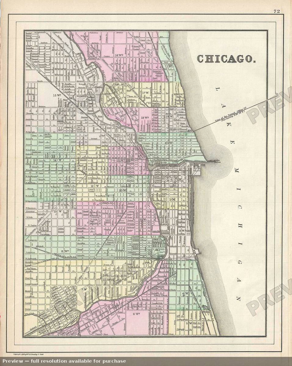 Antique map: Chicago, 1890, 1890