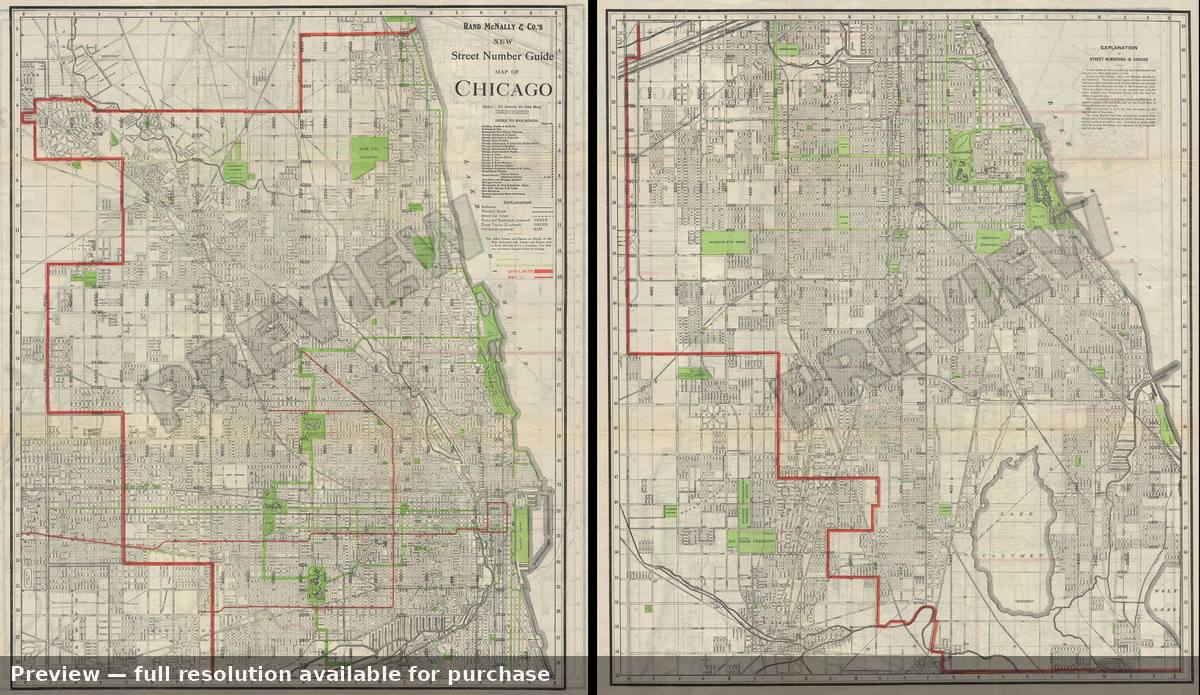 Antique map: Chicago, 1910, 1910