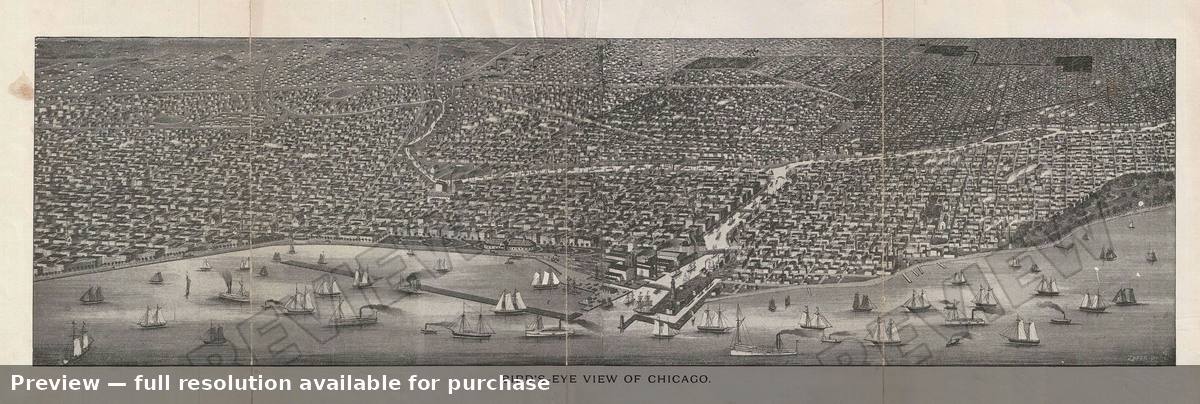 Antique map: Chicago View, 1892, 1892