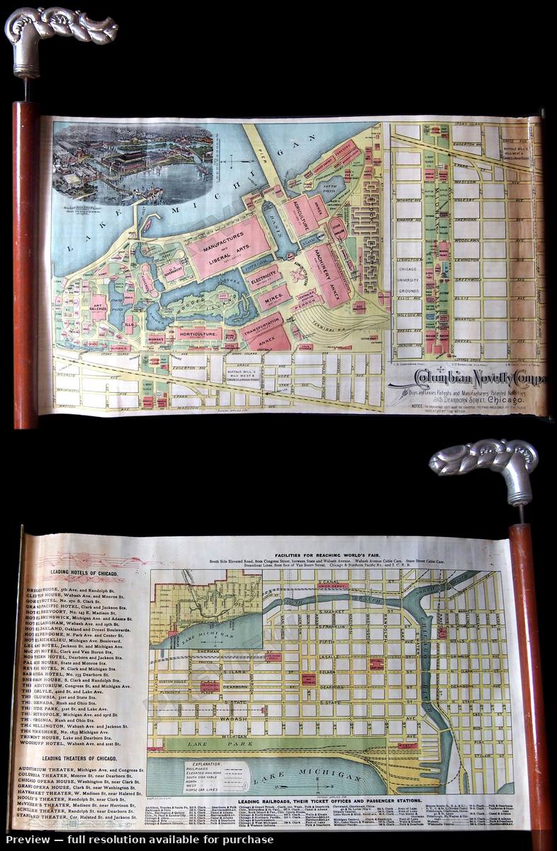 Antique map: Chicago Worlds Fair, 1893, 1893