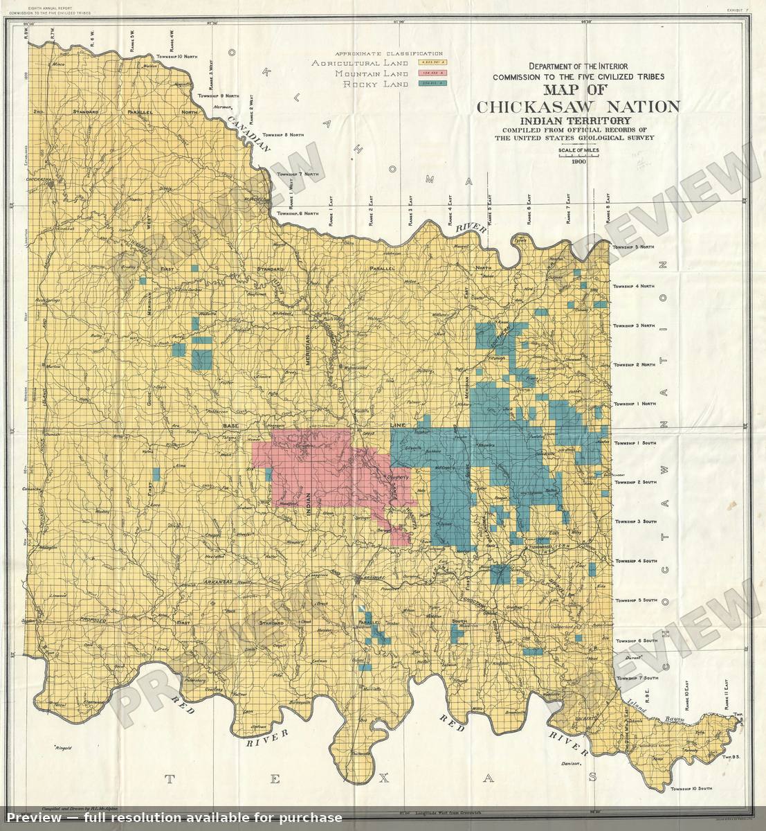 Antique map: Chickasaw Nation, 1900, 1900