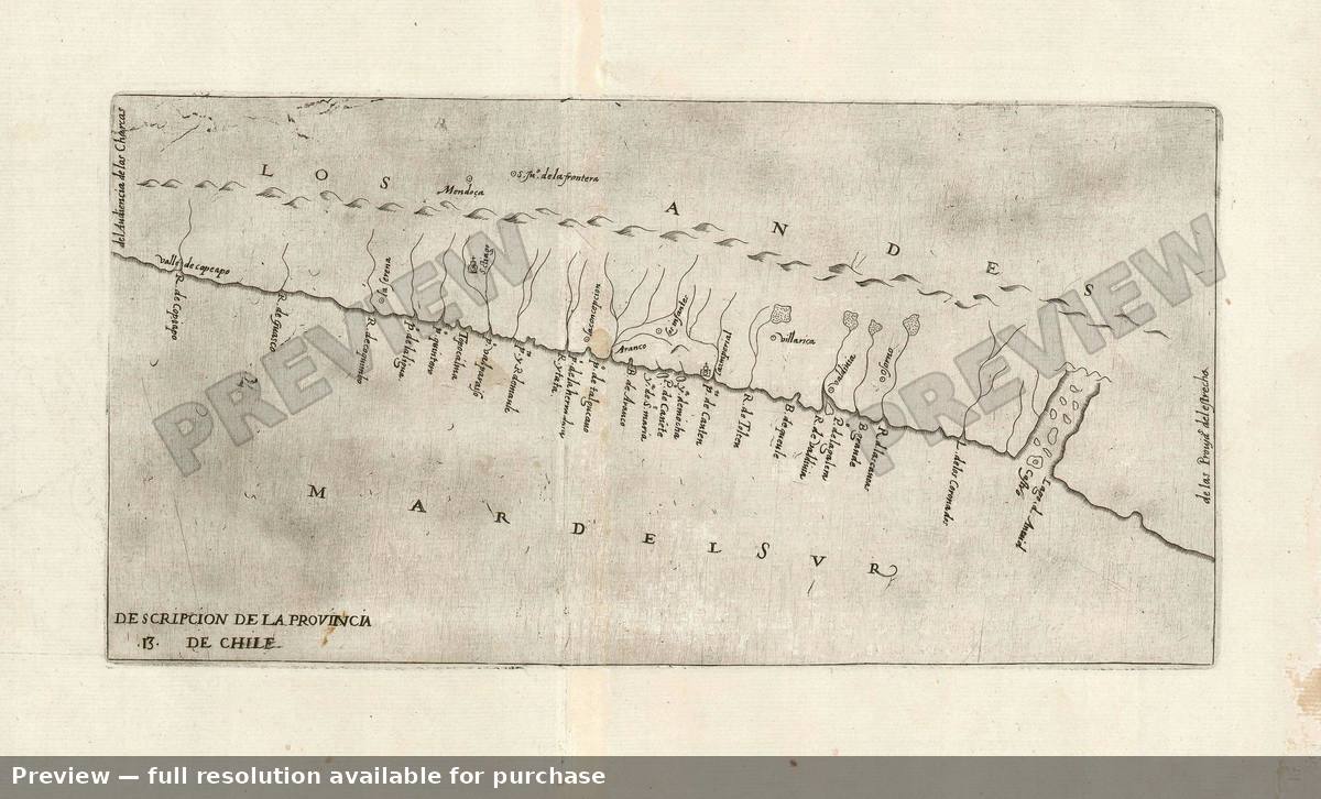 Antique map: Chile, 1601