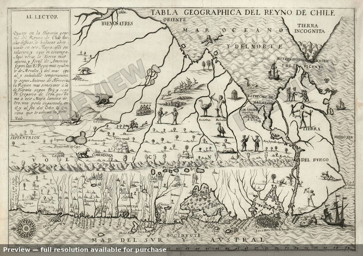 Antique map: Chile, 1728
