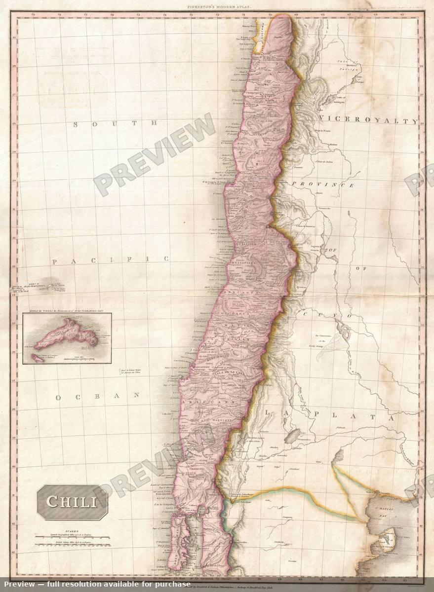 Antique map: Chili, 1818, 1818
