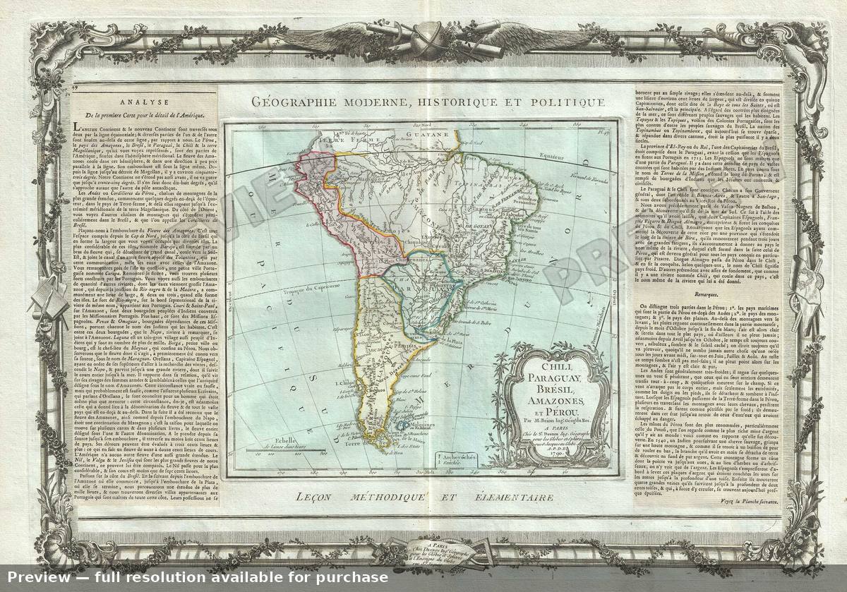 Antique map: Chili Paraguay, 1786, 1786
