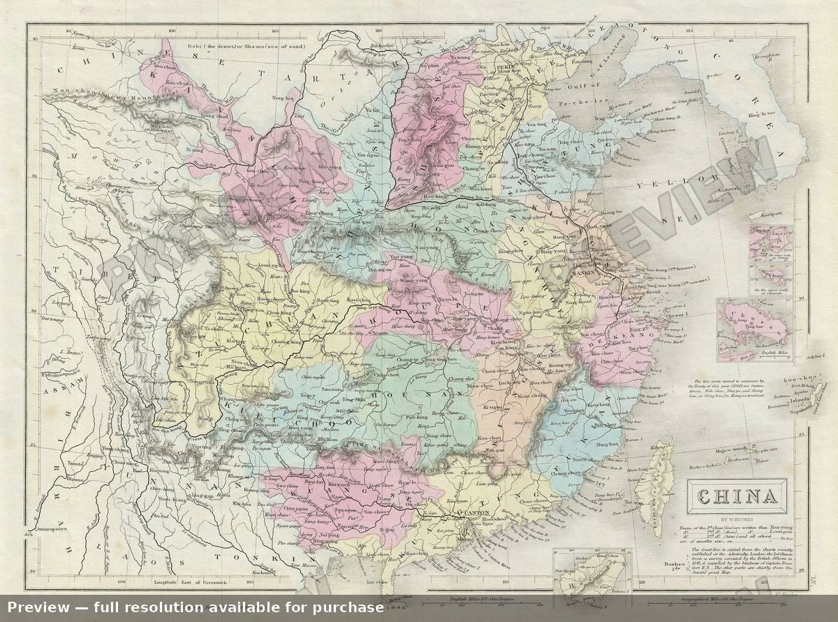 Antique map: China, 1851