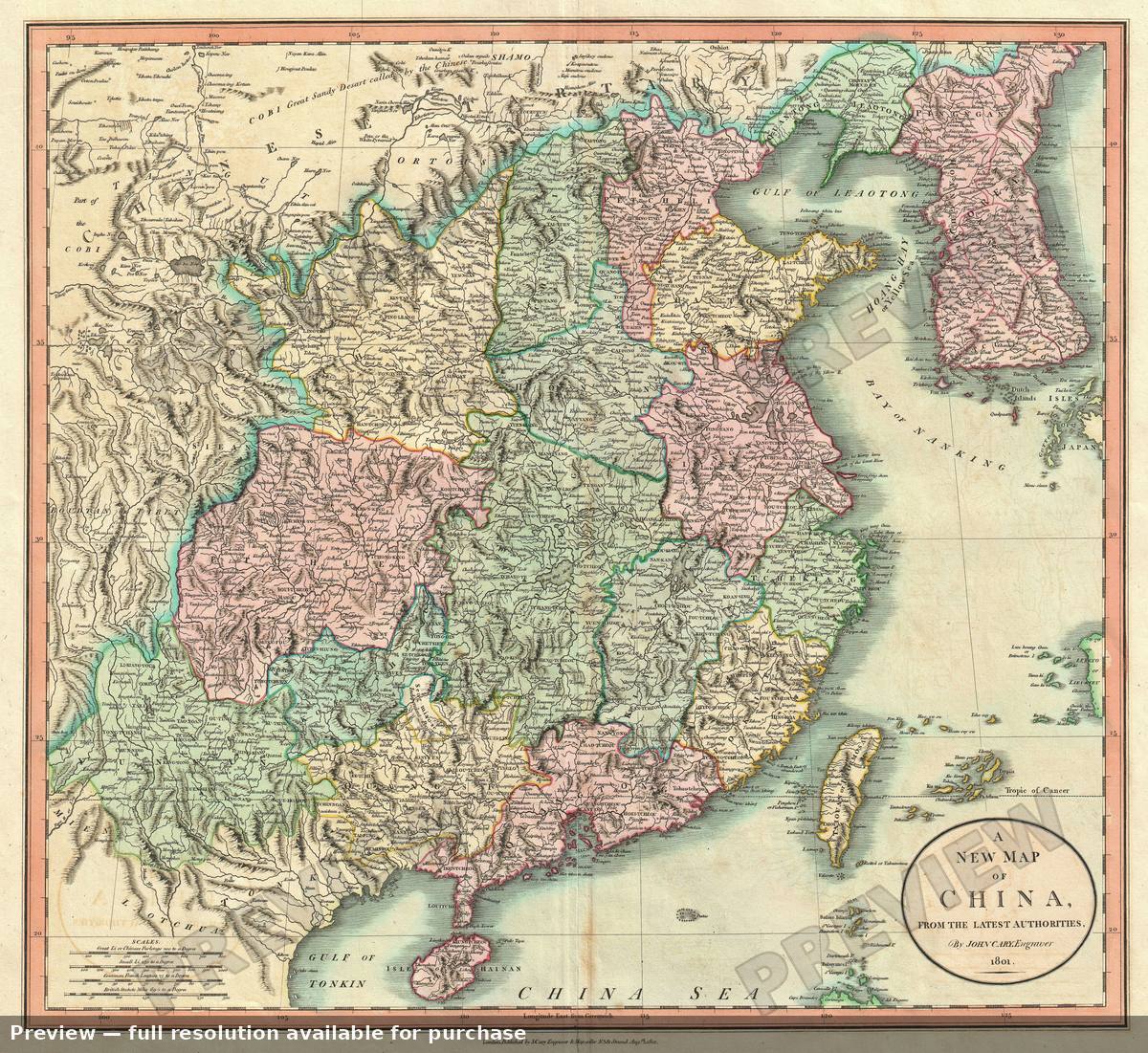 Antique map: China, 1801