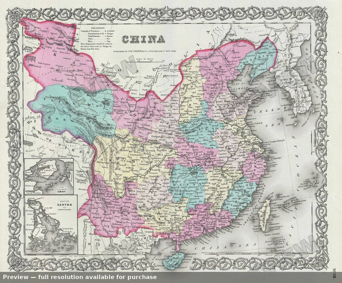 Antique map: China, 1856
