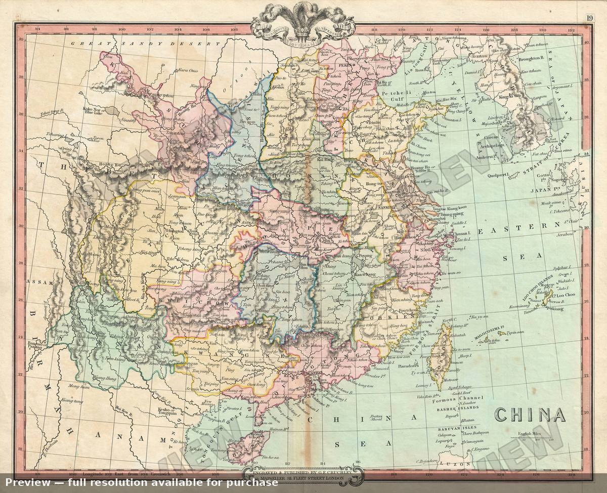 Antique map: China, 1850