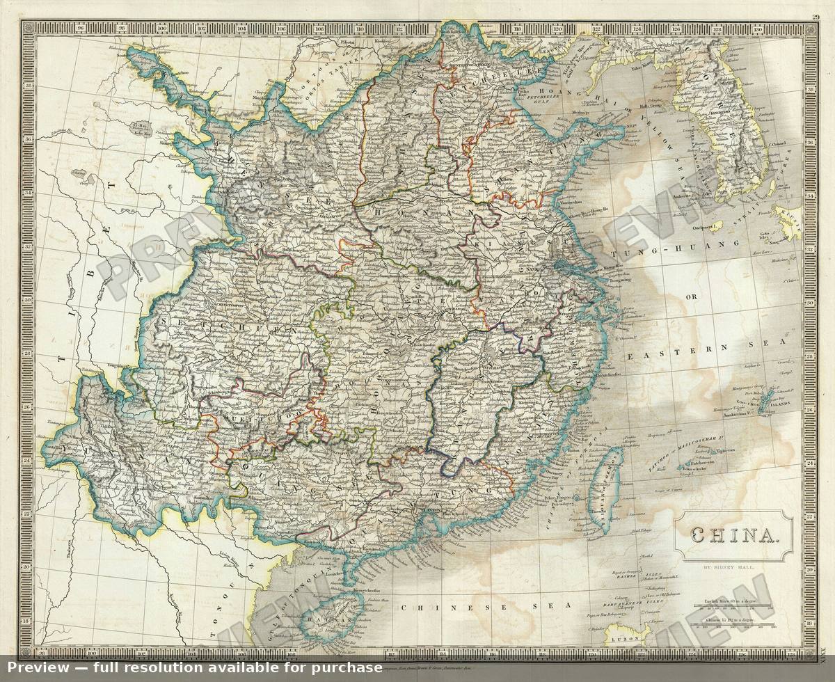 Antique map: China, 1835