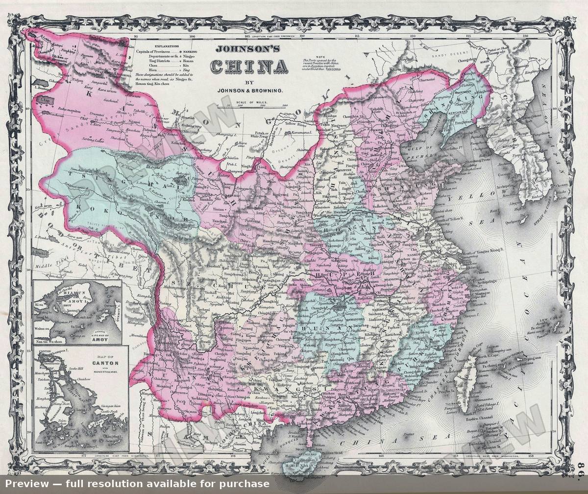 Antique map: China, 1861, 1861
