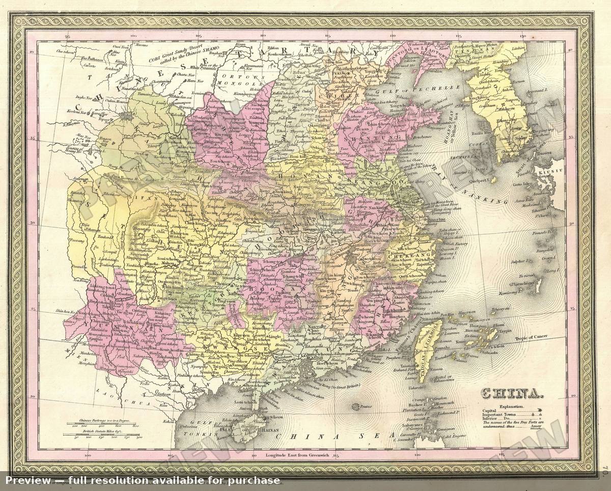 Antique map: China, 1854, 1854