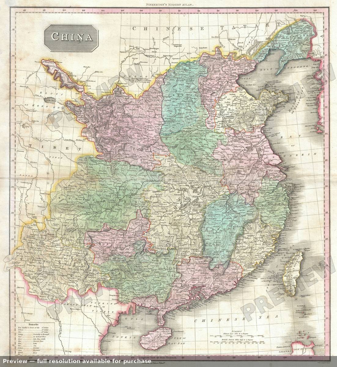 Antique map: China, 1818, 1818