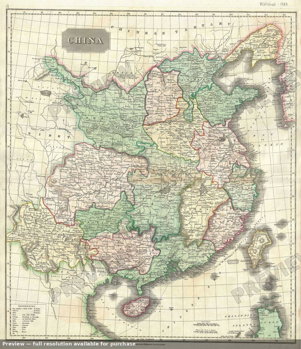 Antique map: China, 1817
