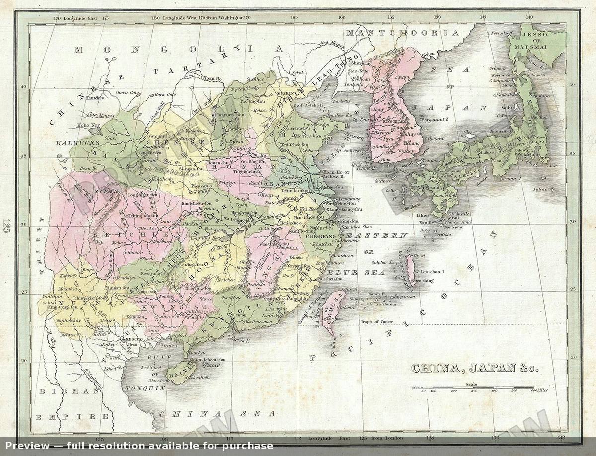 Antique map: China Japan, 1835, 1835