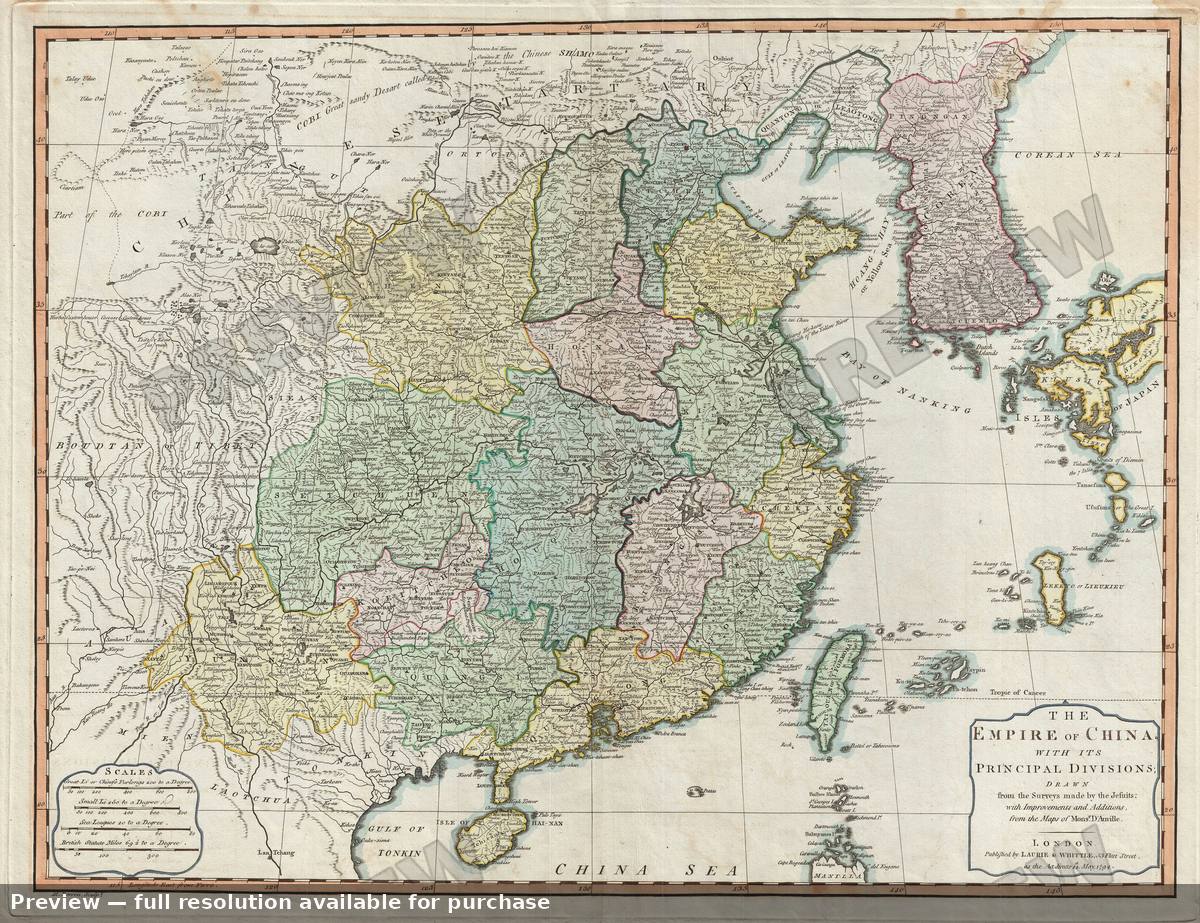 Antique map: China Korea, 1794