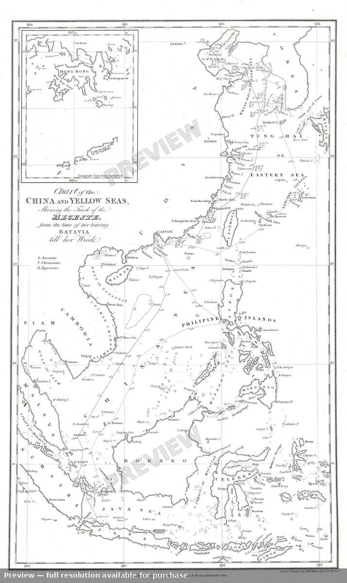 Antique map: China Yellow Seas, 1818, 1818