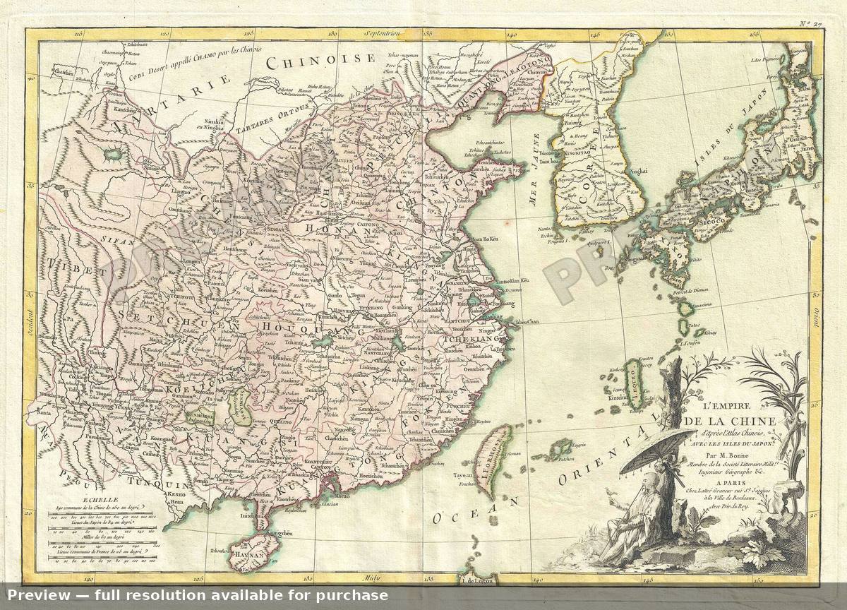 Antique map: Chine 2, 1783, 1783