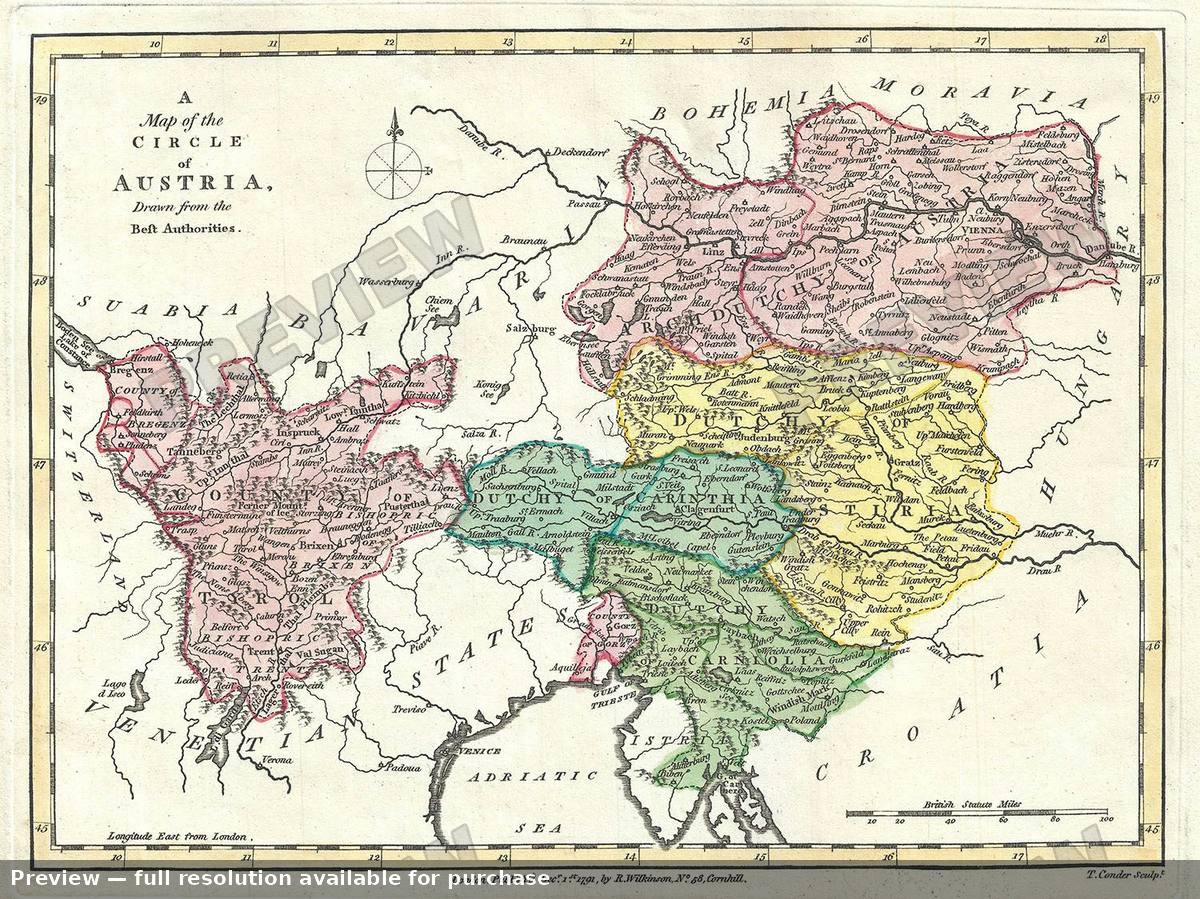 Antique map: Circleof Austria, 1792, 1792