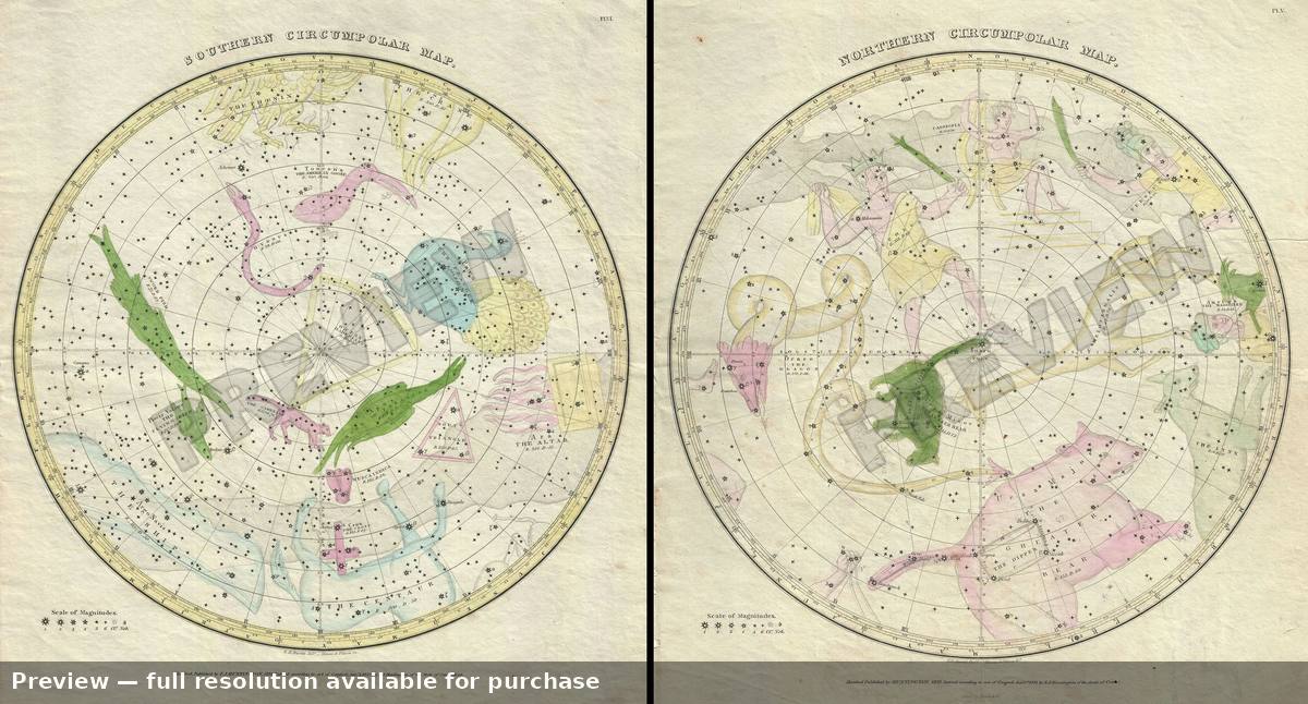 Antique map: Circumpolar Map, 1833