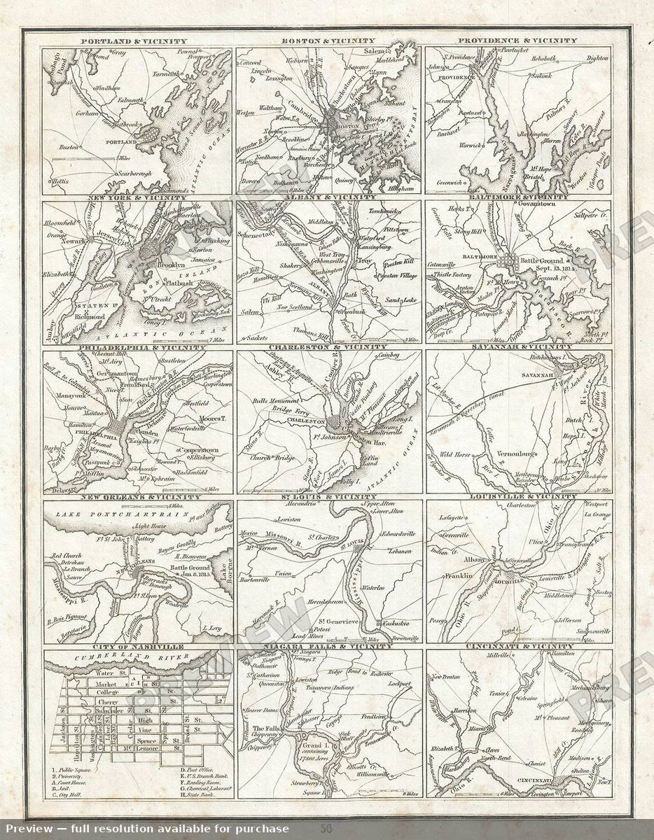 Antique map: Citi Plans, 1835