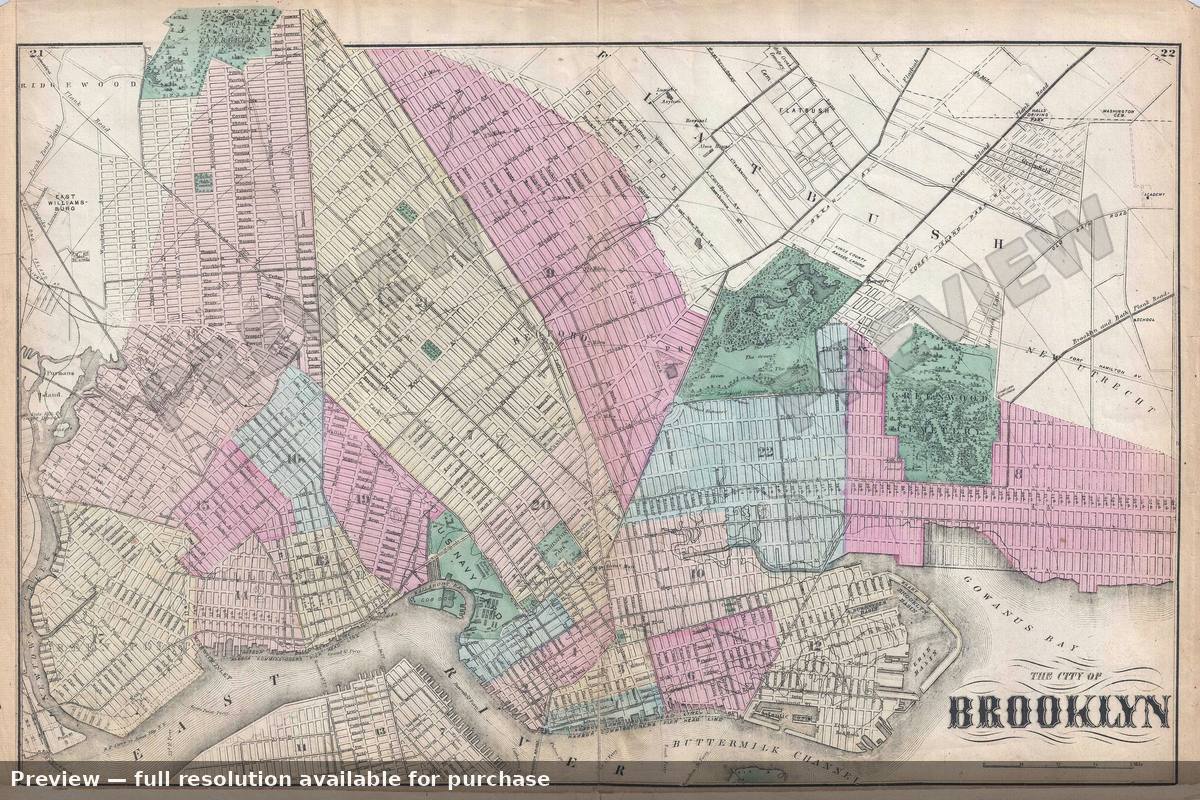 Antique map: City Of Brooklyn, 1873, 1873