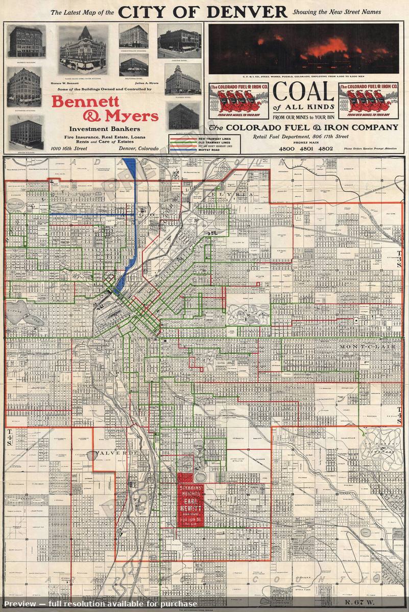 Antique map: City Of Denver, 1904, 1904
