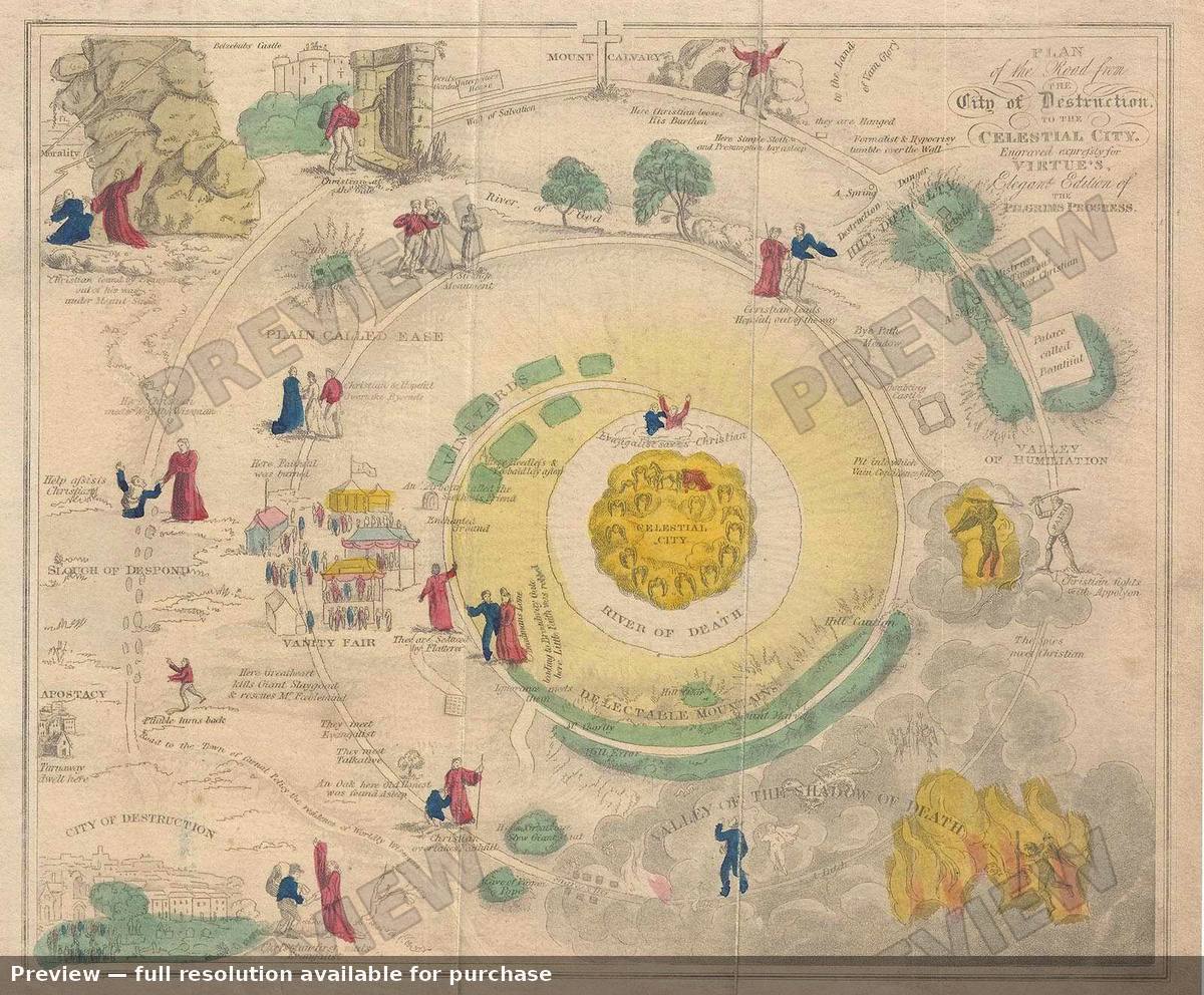 Antique map: City Of Destruction, 1850, 1850