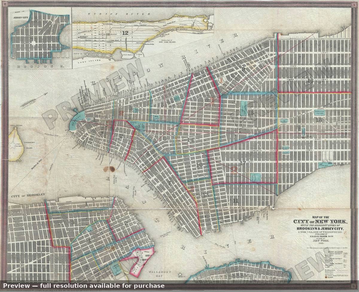 Antique map: City Of New York, 1850, 1850